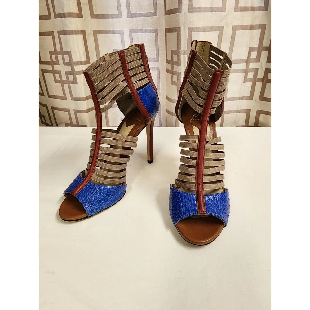 Brian Atwood 6.5 Langden Stretch Cage Gladiator Heels